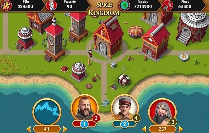 Cumin Saga Spice Dominion Kingdom Management Cumin Saga Spice Dominion gameplay showing a player managing their spice kingdom with various buildings, resources, and character portraits