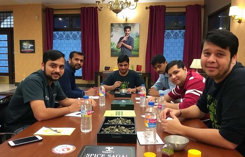 Cumin Saga Spice Dominion Community Meetup Cumin Saga Spice Dominion community meetup in Hyderabad with players wearing game-themed merchandise and participating in spice-related activities