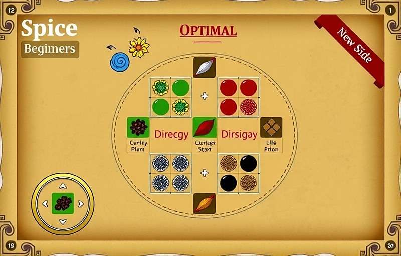 Cumin Saga Spice Dominion Beginner Layout Cumin Saga Spice Dominion beginner's guide illustration showing optimal starting layout for a spice kingdom